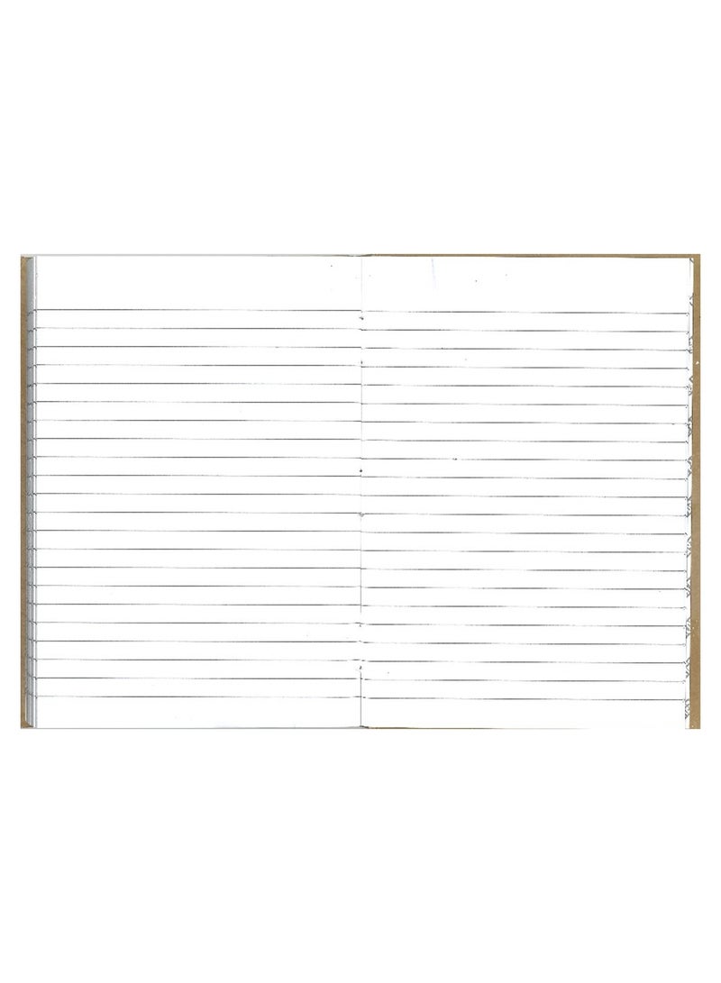 PARTNER 1-Piece A5 Size Hard Cover Ruled Notebook 96 Sheets Kraft Brown Cover - Image 2