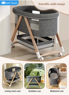 Soft Touch Toddler Cot Foldable Baby Crib Multifunctional Baby Cradle Infant Bed for 0-3 Years  - Image 3