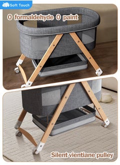 Soft Touch Toddler Cot Foldable Baby Crib Multifunctional Baby Cradle Infant Bed for 0-3 Years  - Image 5