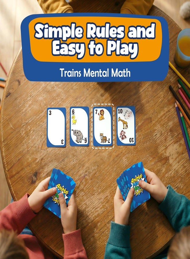 Zazopup Animal Math Match Game - Fun-Filled Kids Educational Game for Ages 7+ - Entertaining Card Game for Kids and Family - Easy to Learn, Fast paced, Fun and Exciting - Quick-Counting Game for 2-4 Players - Image 3