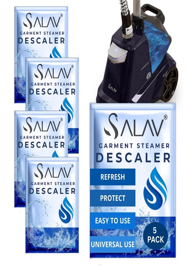 SALAV Garment Steamer Descaling Solution Decalcifier Packets for Mineral Deposits and Build-up Removal, Maintenance for Clothes, Works with all Garment Steamer Brands, Cleans Build Up, 5 packs - Image 1