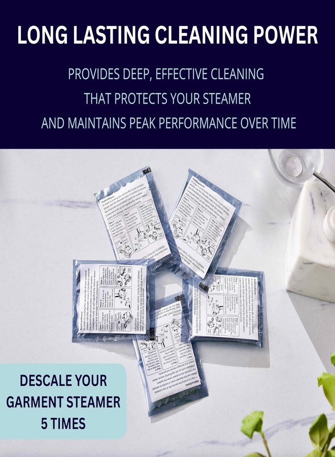 SALAV Garment Steamer Descaling Solution Decalcifier Packets for Mineral Deposits and Build-up Removal, Maintenance for Clothes, Works with all Garment Steamer Brands, Cleans Build Up, 5 packs - Image 5