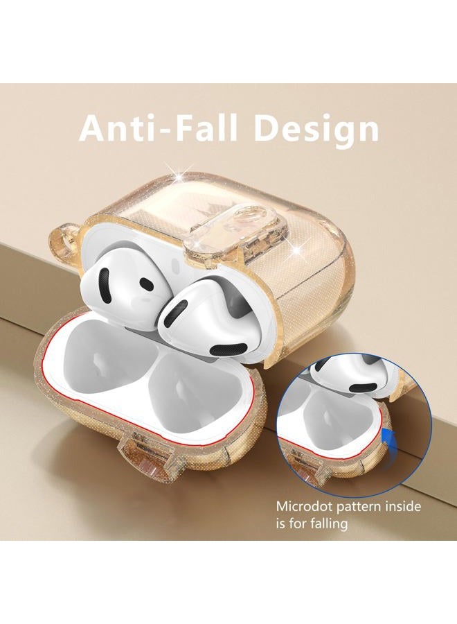 VISOOM (with Safety Lock) VISOOM 2025 Clear Cases For Airpods iPods 4 Case Cover Women, Bling Airpod iPod 4 Case Soft 4th Gen Air Pods iPods Cases With Keychain for Apple Headphones Airpods4 Generation-Khaki - Image 3