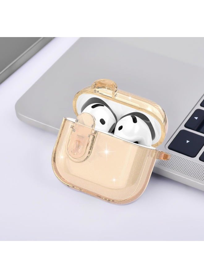VISOOM (with Safety Lock) VISOOM 2025 Clear Cases For Airpods iPods 4 Case Cover Women, Bling Airpod iPod 4 Case Soft 4th Gen Air Pods iPods Cases With Keychain for Apple Headphones Airpods4 Generation-Khaki - Image 4