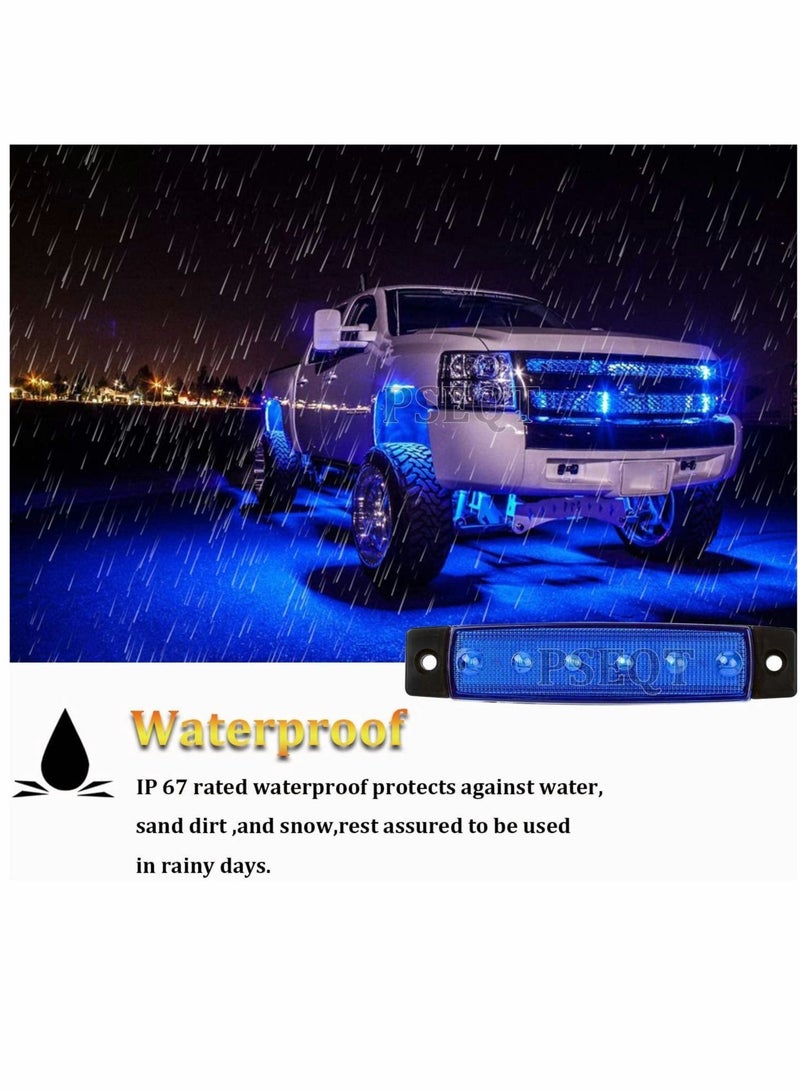 SYOSI Car Lights, LED Rock Strip Lights, Car Exterior Underglow Wheel, Fender Well Lighting Kits, Waterproof, for Golf Cart Wrangler Offroad Truck RV UTV ATV Snowmobile, 10 Pcs (Blue)  - Image 3