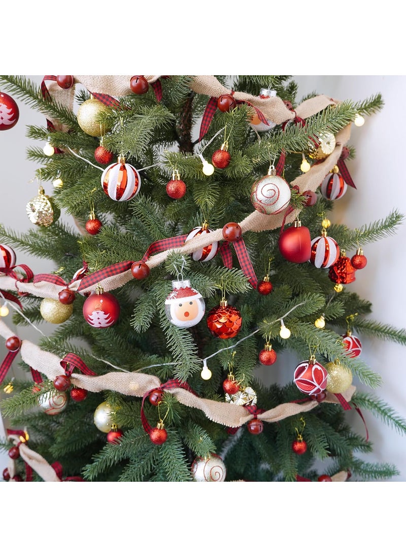 Winlyn Winlyn Rustic Sleigh Bell Garland  6 Yards Burlap with Buffalo Plaid Ribbon  Metal Jingle Bells  Farmhouse Christmas Tree  Banister Mantel Decoration  - Image 4