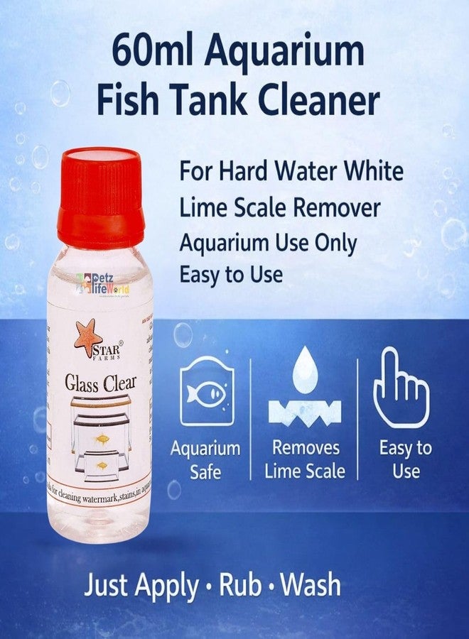 VAYINATO Aquarium Fish Tank Glass Cleaner Pack of 2 * 60ml | Hard Water White Lime Scale Remover | Crystal Clear Glass | Aquarium Use Only | Easy Apply-Rub-Wash Formula - Image 3