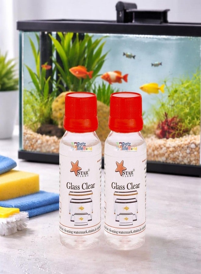 VAYINATO Aquarium Fish Tank Glass Cleaner Pack of 2 * 60ml | Hard Water White Lime Scale Remover | Crystal Clear Glass | Aquarium Use Only | Easy Apply-Rub-Wash Formula - Image 1