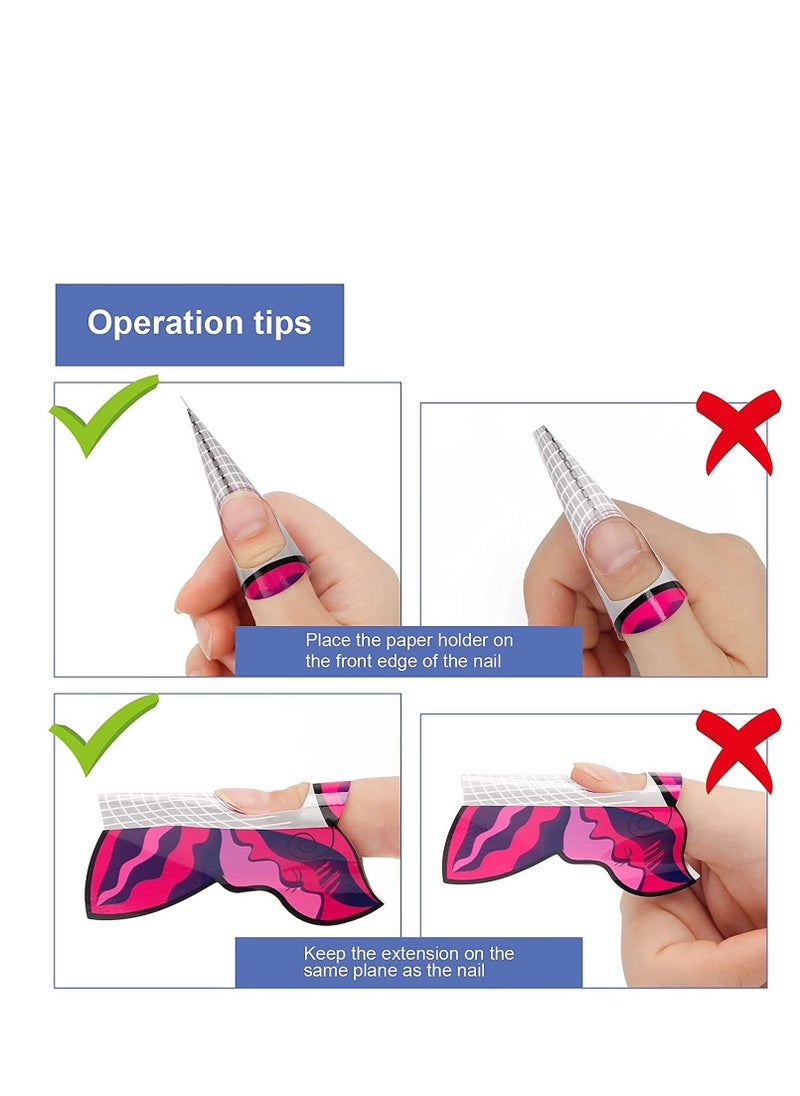SYOSI 100PCS Acrylic Butterfly-Shape Self Adhesive Gel Nail Extension Nail Forms for DIY Tool UV Gel Forms Guide Stickers  - Image 4