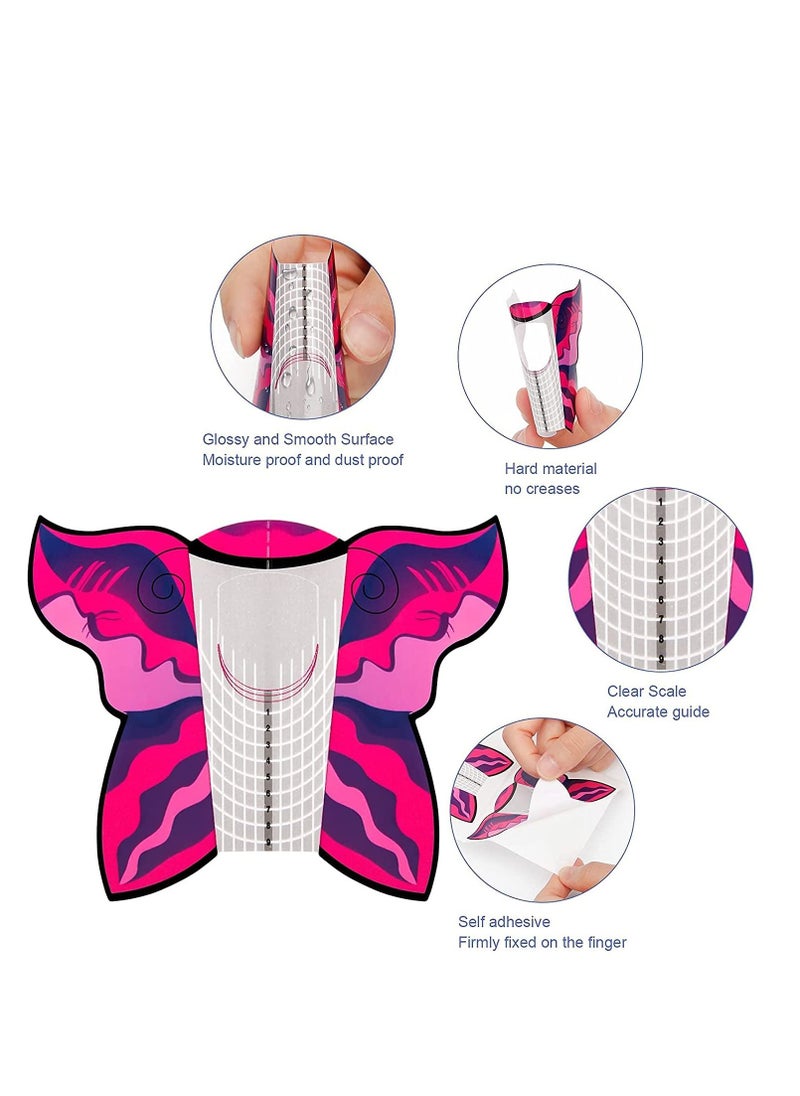 SYOSI 100PCS Acrylic Butterfly-Shape Self Adhesive Gel Nail Extension Nail Forms for DIY Tool UV Gel Forms Guide Stickers  - Image 2