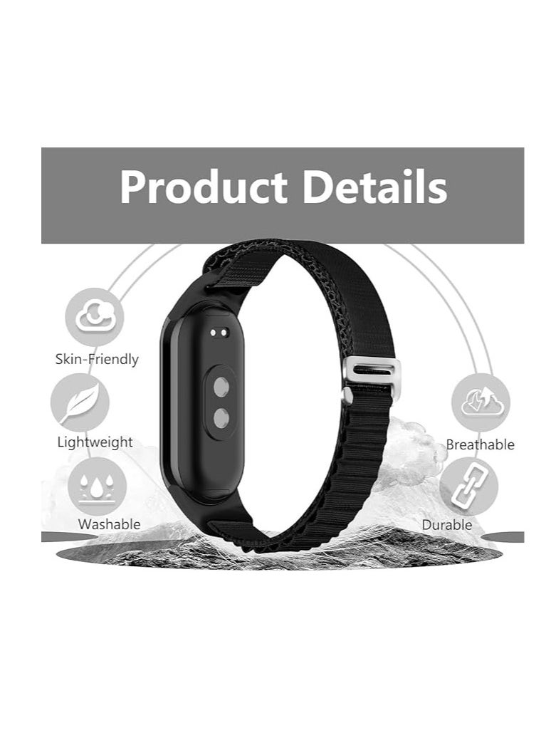 Generic Nylon Wristband Compatible for Xiaomi Mi Band8 Adjustable Braided Elastic Solo Loop Sport Strap Smart Watch Accessories  - Image 2