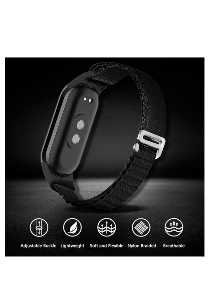 Generic Nylon Wristband Compatible for Xiaomi Mi Band8 Adjustable Braided Elastic Solo Loop Sport Strap Smart Watch Accessories  - Image 3