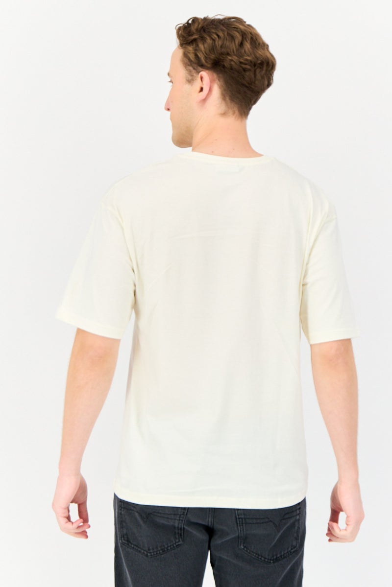 Harry Potter Men Oversized Crew Neck Short Sleeves Graphic Print T-Shirt, Beige - Image 3