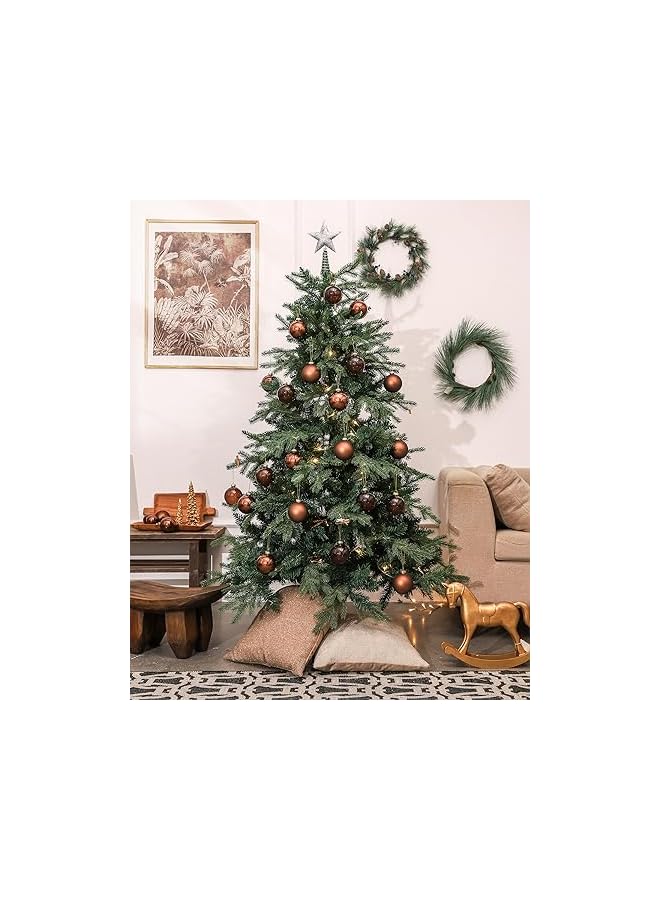 The Bros Brown Glass Christmas Ball Ornaments, 3.15” Hanging Christmas Baubles for Xmas Tree Decoration, Set of 9 Decor for Holiday, Halloween, Wedding Party Gift - Image 2