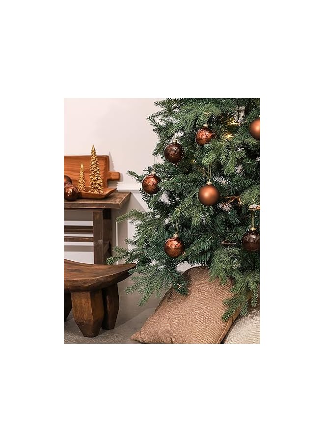 The Bros Brown Glass Christmas Ball Ornaments, 3.15” Hanging Christmas Baubles for Xmas Tree Decoration, Set of 9 Decor for Holiday, Halloween, Wedding Party Gift - Image 3