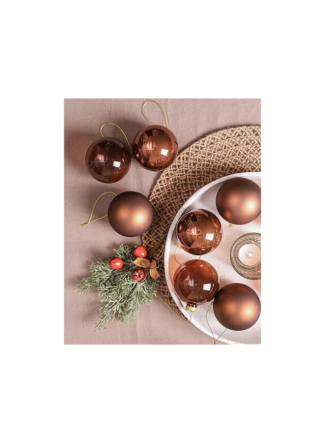 The Bros Brown Glass Christmas Ball Ornaments, 3.15” Hanging Christmas Baubles for Xmas Tree Decoration, Set of 9 Decor for Holiday, Halloween, Wedding Party Gift - Image 5
