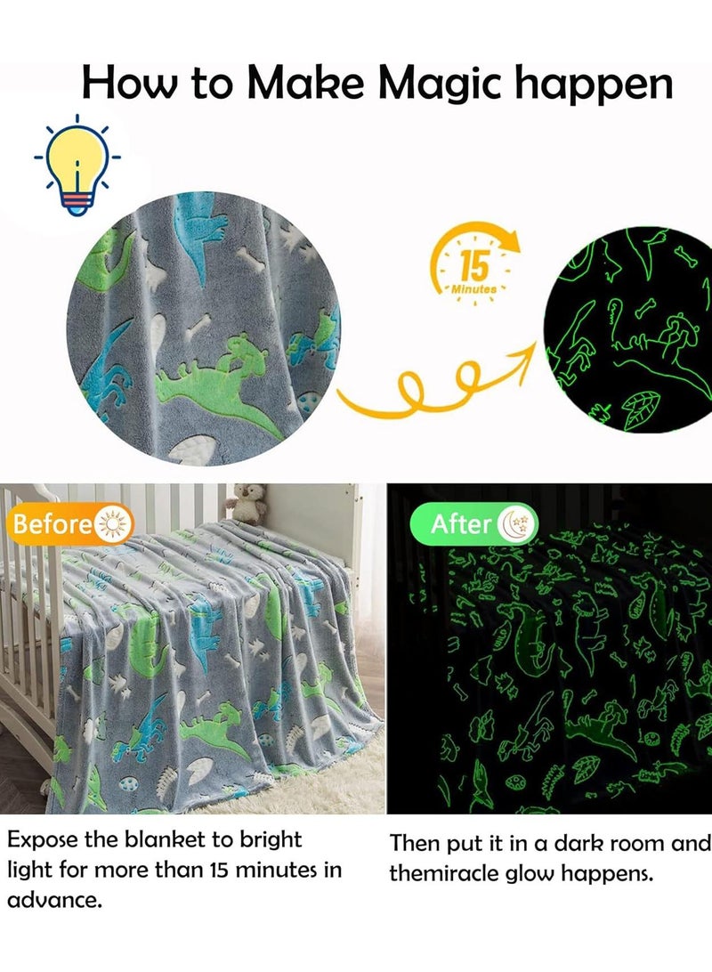 Bluejw Glow in The Dark Blanket Personalized Blanket For Kids,50x60inch Throw Blankets Super Cozy Plush Soft Fleece Blanket for Girls Boys Birthday Gifts  - Image 4
