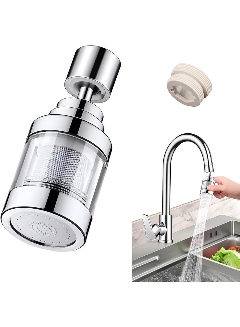 Eesyy Sink Filter Water Filter, 3-Function 360° Rotating Kitchen Faucet Filter with Stainless Steel Core – Removes Chlorine, Fluoride, Heavy Metals and Reduces Hard Water Minerals for Kitchen & Bathroom - Image 1