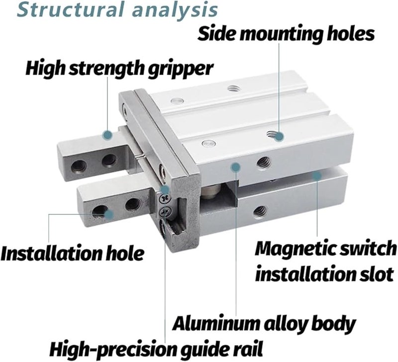 MHZ2 10C Pneumatic Air Gripper Cylinder Double or Single Acting - Image 3