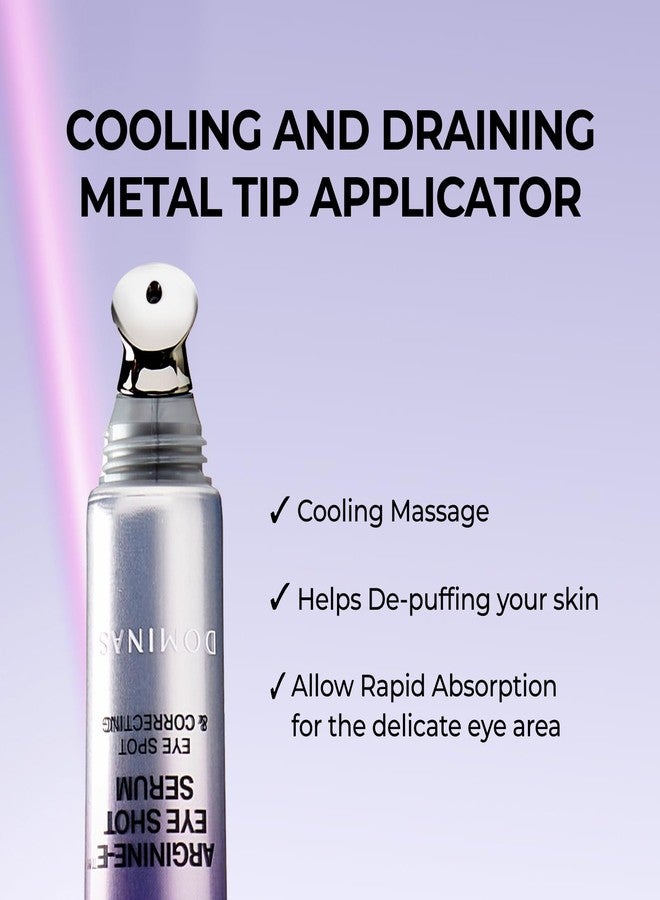 DOMINAS Atclinic DOMINAS Caffeine Eye Serum with Arginine-E & Vitamin E - Korean Eye Gel for Puffiness, Dark Circles, Fine Lines | Cooling Guasha Metal Tip (0.67 fl oz) - Image 5
