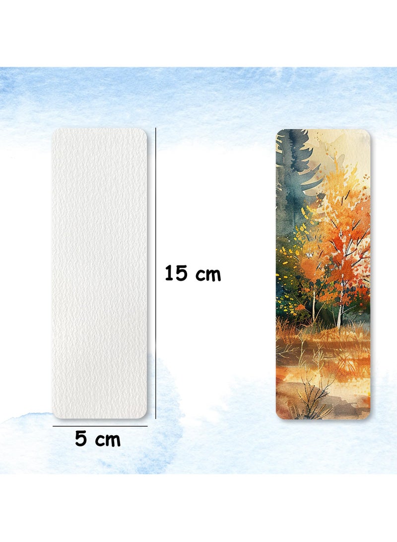 50 PCS Watercolor Paper Blank Bookmarks 5 x 15cm, White Watercolor Paper Cards Bulk for Kids Student Wet,Dry & Mixed Media  - Image 2
