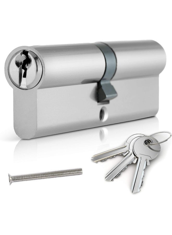 Biella Brass Cylinder Lock Barrel Profile Lock With 3 Keys Lock Anti-Rust Suitable For Wooden Doors, Aluminum Doors (Lock Cylinder, 80Mm) - Image 1