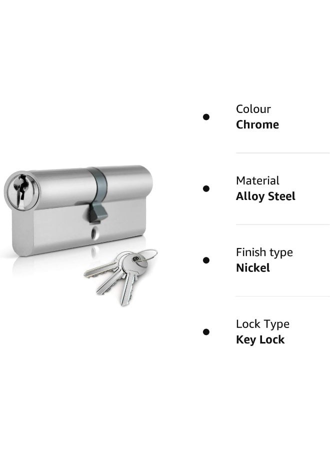 Biella Brass Cylinder Lock Barrel Profile Lock With 3 Keys Lock Anti-Rust Suitable For Wooden Doors, Aluminum Doors (Lock Cylinder, 80Mm) - Image 4