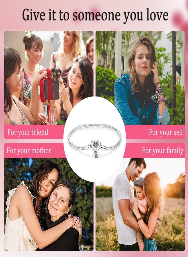 MULA 925 Sterling Silver Snake Chain Charm Bracelet Butterfly Sunflower Heart with 5A Cubic Zirconia Bracelets for Women - Image 5