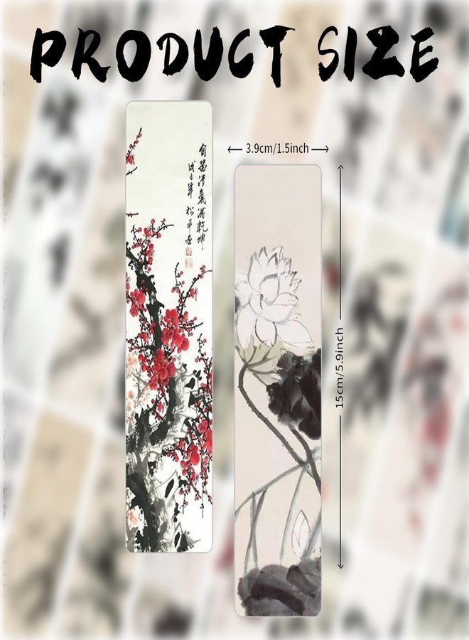 Suny Smiling 24PCS Unique Chinese Ink Painting Bookmarks, Traditional Oriental Art Reading Accessories, Cultural Gifts for Book Lovers Women Kids Students Teachers, Vintage Collectibles with Ancient Aesthetics - Image 3
