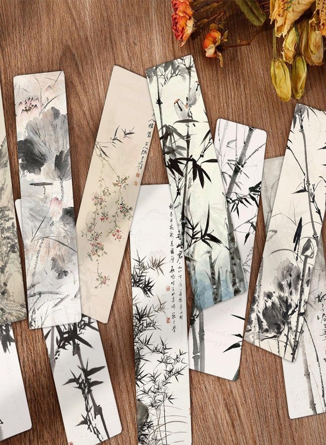 Suny Smiling 24PCS Unique Chinese Ink Painting Bookmarks, Traditional Oriental Art Reading Accessories, Cultural Gifts for Book Lovers Women Kids Students Teachers, Vintage Collectibles with Ancient Aesthetics - Image 5