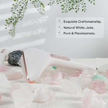 VRAIKO AuroraX Handheld Gua Sha Device White Jade Neck Face Massager with Red Light Therapy Thermal Vibration and Massage Tail for Face Sculpting AntiAging and Relaxation at Home - Image 4