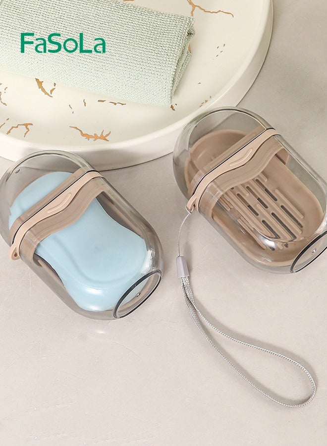 فاصولا علبة صابون للسفر مكونة من 2 قطعة مانعة للتسرب للسفر، علبة صابون محمولة للصالة الرياضية والمدرسة والتخييم - Image 1