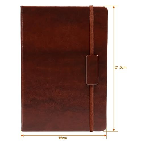 Kesote Kesoto A5 Classic Ruled Leather Hardcover Writing Notebook 5.7'' x 8.5'' Lined Journal Diary with Elastic Closure and Expandable Paper Pocket (200 Pages) - Image 2