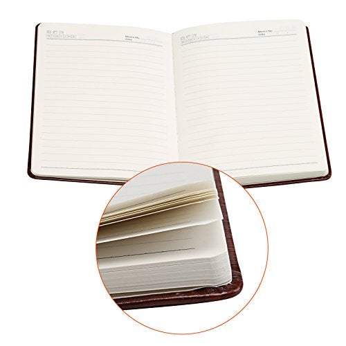 Kesote Kesoto A5 Classic Ruled Leather Hardcover Writing Notebook 5.7'' x 8.5'' Lined Journal Diary with Elastic Closure and Expandable Paper Pocket (200 Pages) - Image 3