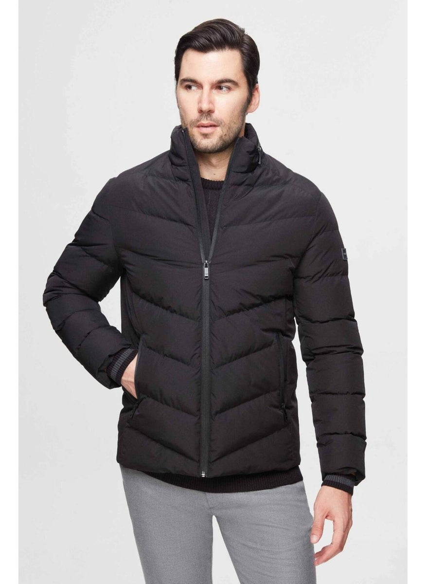 twn Slim Fit Black Concealable Hooded Fiberfill Windproof Jacket 3EC073151002M  - Image 1