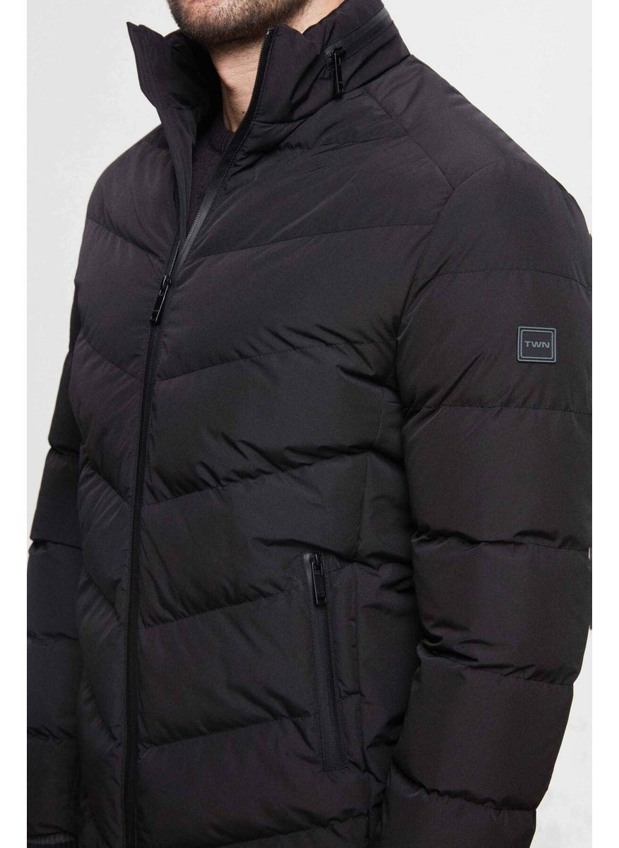 twn Slim Fit Black Concealable Hooded Fiberfill Windproof Jacket 3EC073151002M  - Image 2