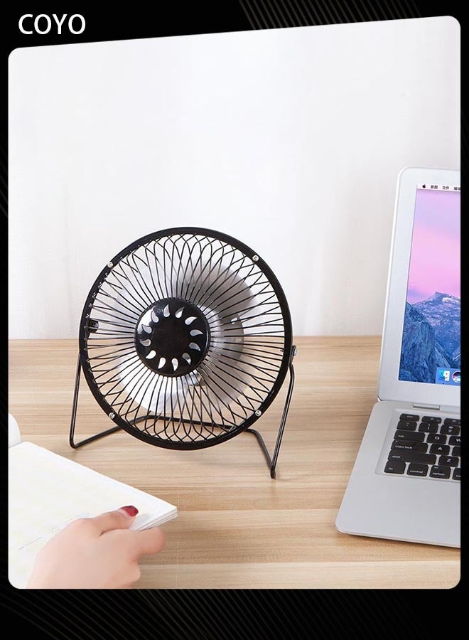 COYO مروحة مكتب، مروحة مكتب صغيرة تعمل عبر USB صامتة، مروحة شخصية محمولة، مروحة صغيرة قابلة للتعديل 360 درجة، تشغيل هادئ للمنزل، المكتب، المدرسة والهواء الطلق - Image 2