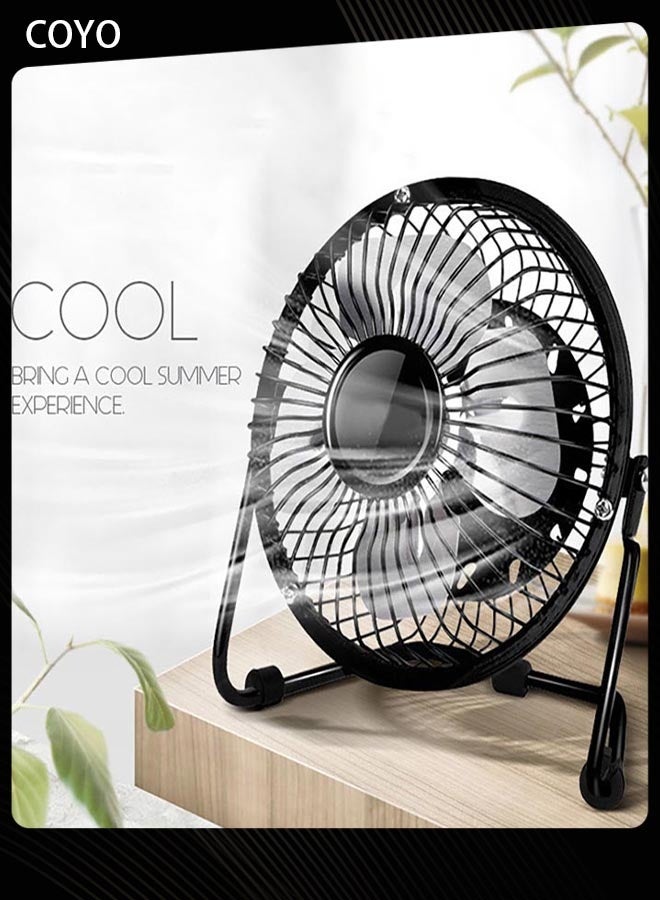 COYO مروحة مكتب، مروحة مكتب صغيرة تعمل عبر USB صامتة، مروحة شخصية محمولة، مروحة صغيرة قابلة للتعديل 360 درجة، تشغيل هادئ للمنزل، المكتب، المدرسة والهواء الطلق - Image 4
