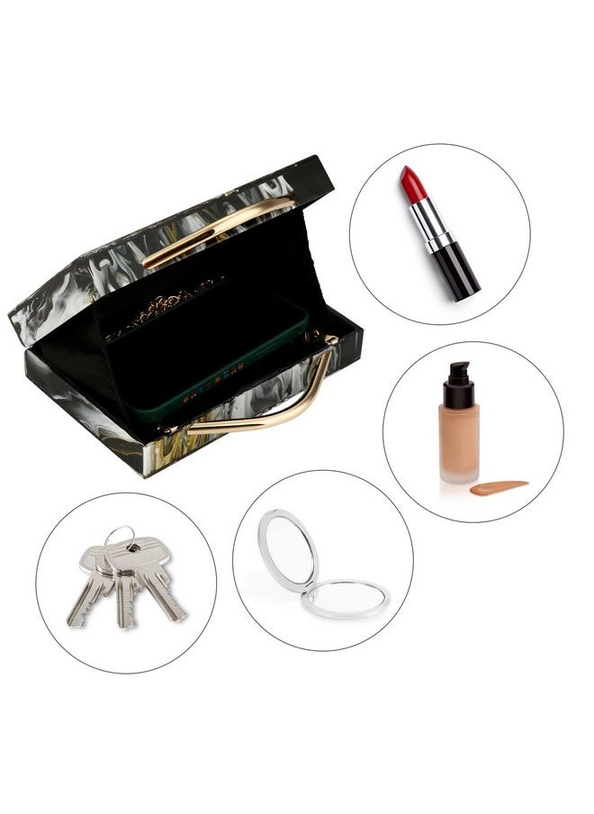 Jessie Acrylic Evening Clutch Purse Chain Handbags For Women Evening Bag For Wedding Cocktail Party Prom (Black)  - Image 3