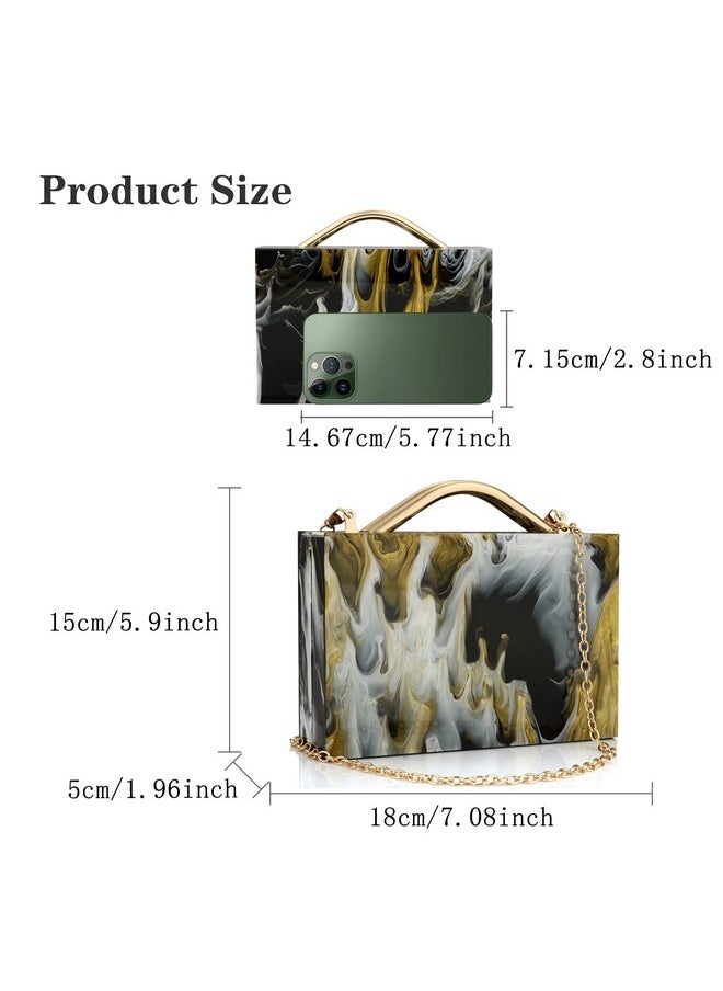 Jessie Acrylic Evening Clutch Purse Chain Handbags For Women Evening Bag For Wedding Cocktail Party Prom (Black)  - Image 2