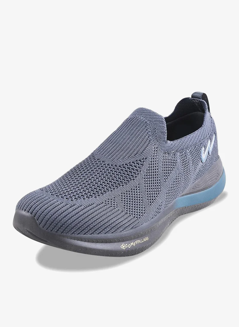 Campus Campus Men's Mesh Slip-On Walking Shoes – Breathable, Lightweight – Dark Grey/Blue