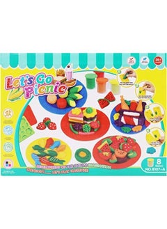 EASY FUTURE Color Plasticine Mud with Model Tool Kit Color Ultra light Clay DIY Educational Toys Picnic Set Theme Playset Toys  - Image 1