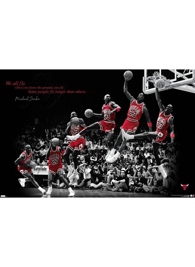Trends International - Trends International Michael Jordan - Fly Wall Poster, 22.375" x 34", Unframed Version - Image 1