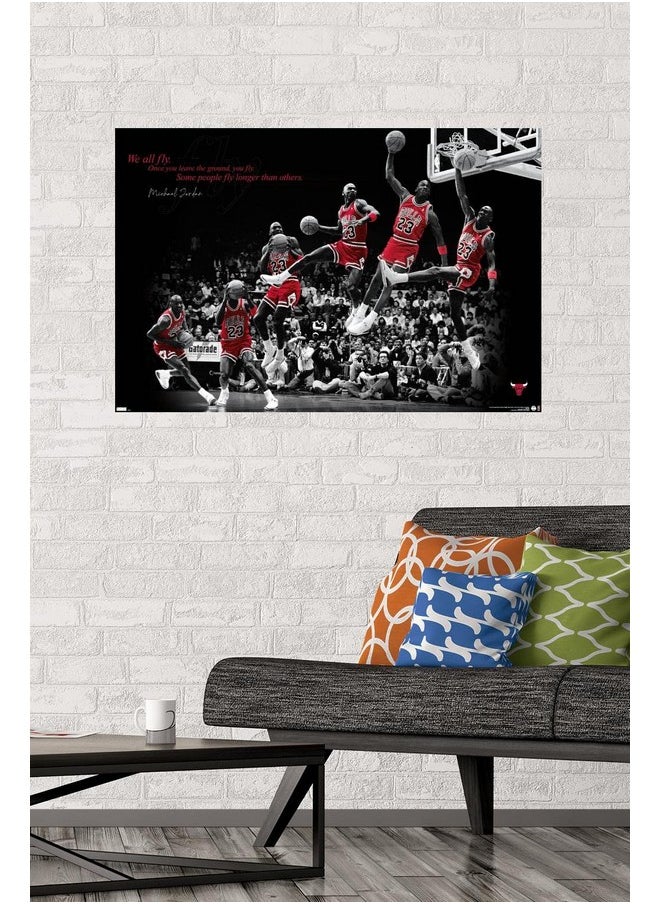 Trends International - Trends International Michael Jordan - Fly Wall Poster, 22.375" x 34", Unframed Version - Image 1