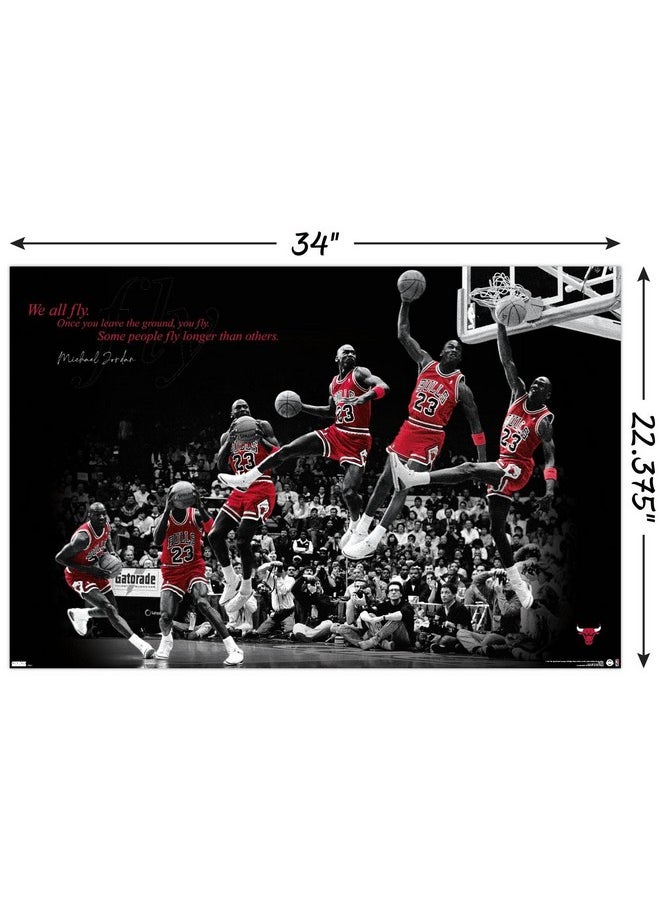 Trends International - Trends International Michael Jordan - Fly Wall Poster, 22.375" x 34", Unframed Version - Image 1