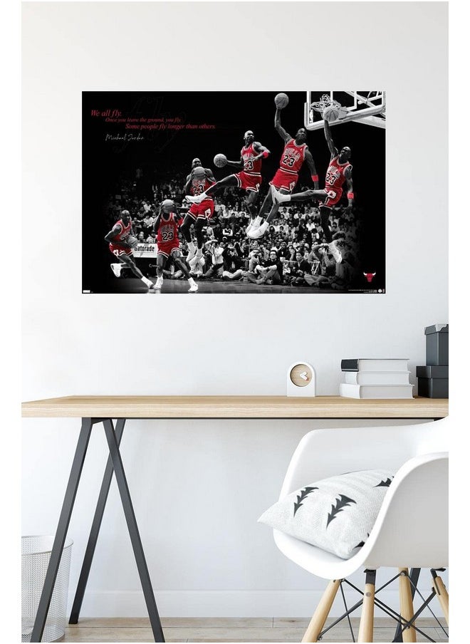 Trends International - Trends International Michael Jordan - Fly Wall Poster, 22.375" x 34", Unframed Version - Image 1