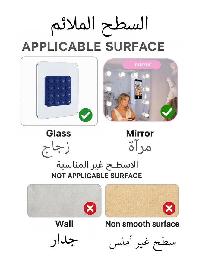 Adhesive phone holder with strong suction cups for mounting your phone on glass and mirrors – Multi-purpose base – Gray - Image 3