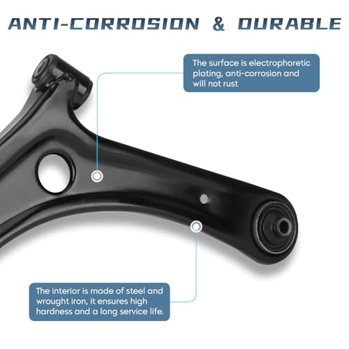 Autsurles 8 pcs Front Lower Control Arm with Ball Joint Assembly+Sway Stabilizer Bar End Link+Outer Inner Tie Rod End Suspension Kit for Dodge Caliber 2009-2012, for Jeep Compass Patriot 2007-2017 - Image 4