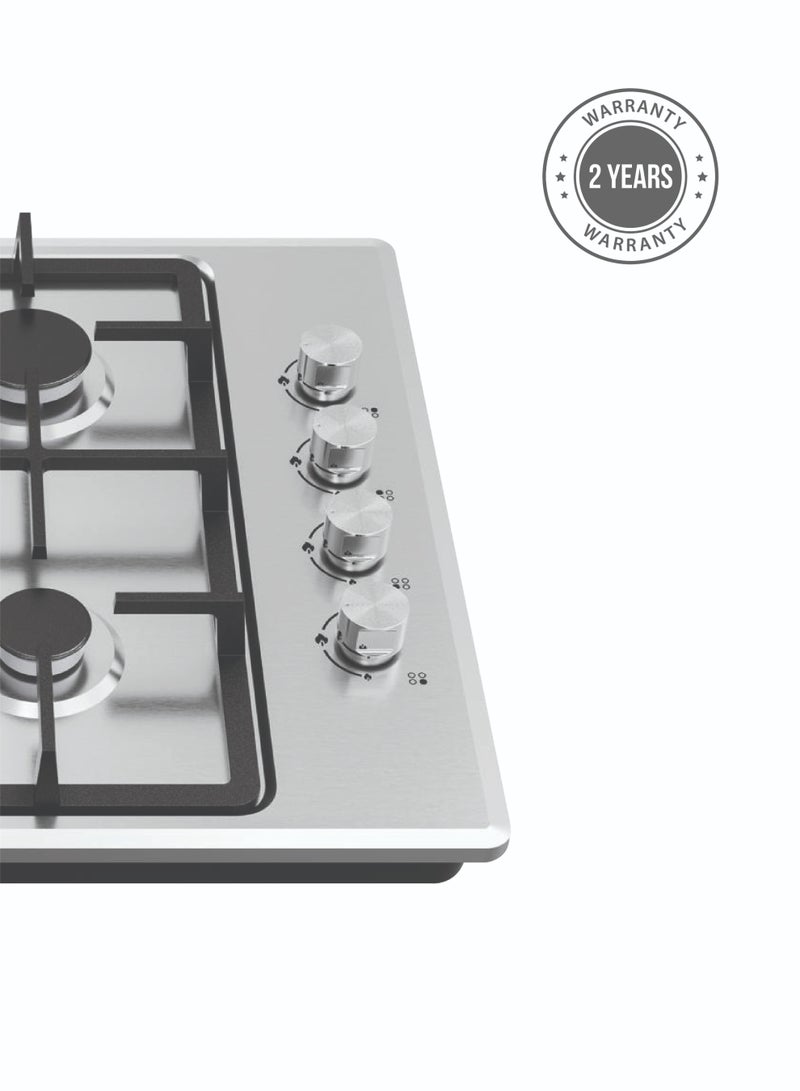 Flexy Built-In Gas Hob FKH465SD, 4 Burners, 3.3KW SABAF Burner, Stainless Steel Panel, Cast Iron Support, High Heat, 2-Year Warranty - Image 5