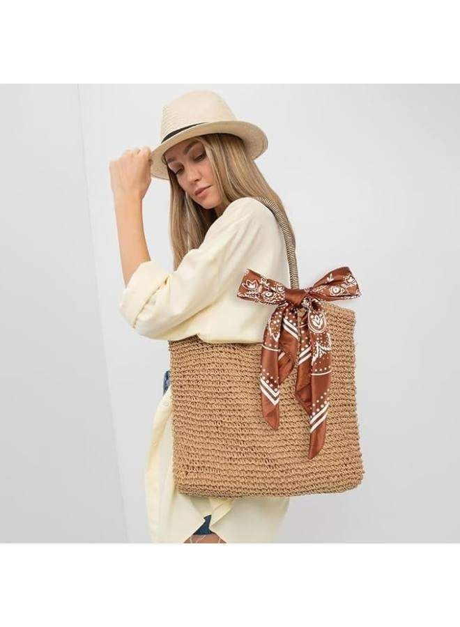 3 Pack Satin Headscarves For Women - Large Square Silk Bandanas(90X90Cm) | Classic Patterned Hair Scarves | Versatile Beach, Casual & Formal Accessories - Image 5